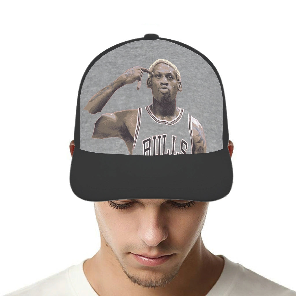 Dennis Rodman Style Baseball Cap with Heat Transfer Print