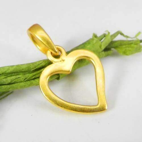 Stylish Heart Outline Gold Plated Pendant for Women