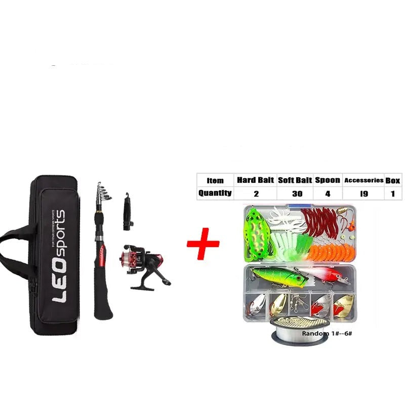Telescopic Fishing Rod Combo Set with Spinning Reel and Lures