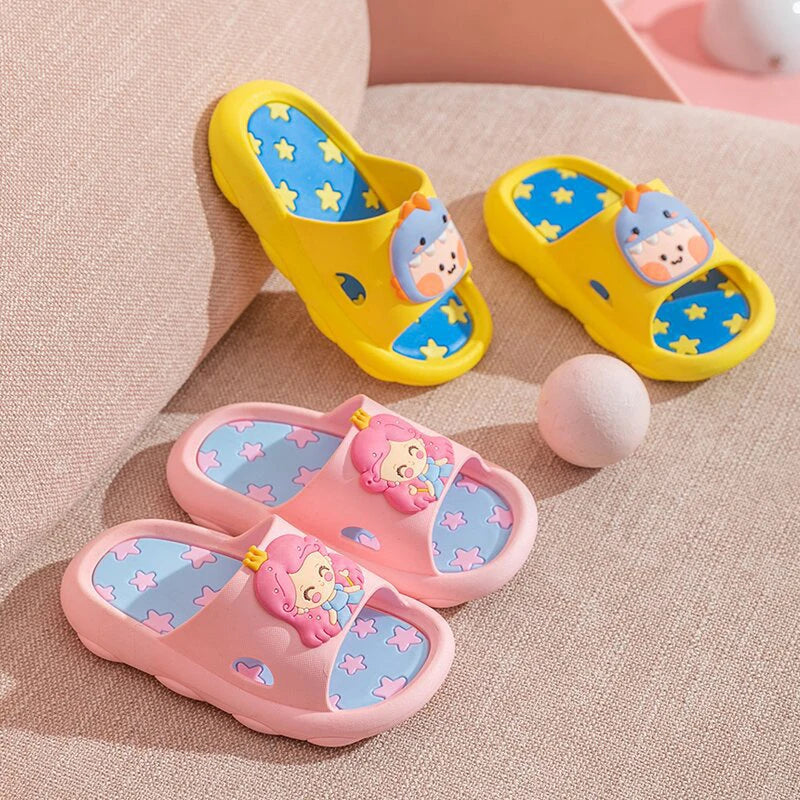 Cute Cartoon Non-Slip Kids Slippers for Summer Comfort