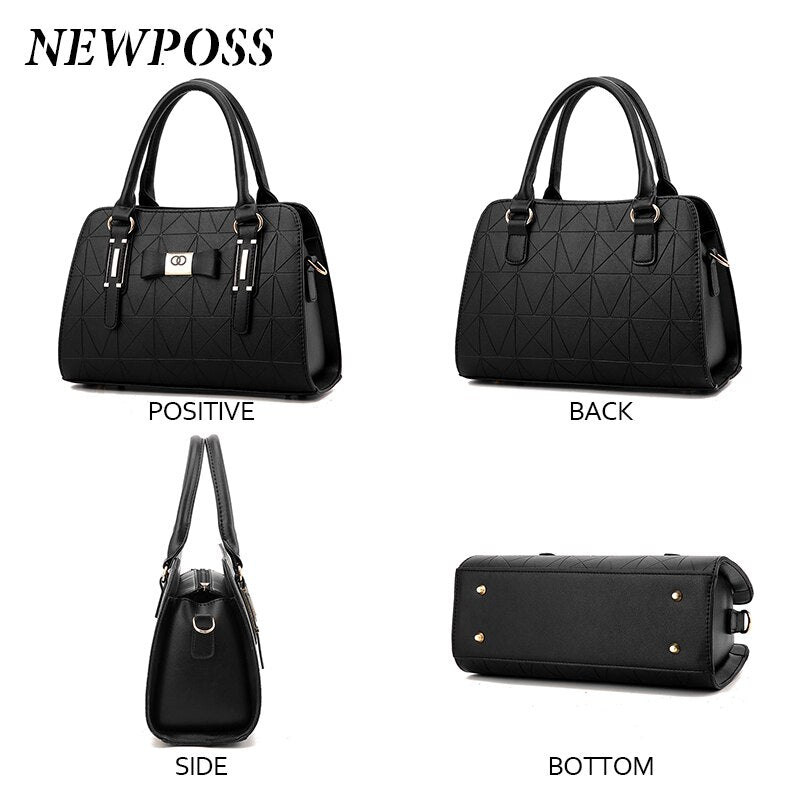 NEWPOSS 2020 Women's Leather Shoulder Bag, Large Capacity Tote with Top Handle
