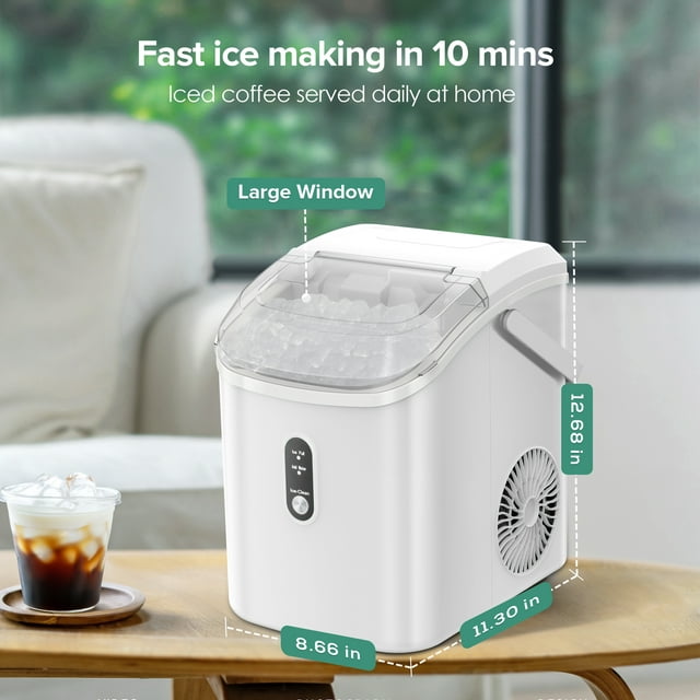 KISSAIR Nugget Ice Maker - Compact, Portable, and Easy-to-Use