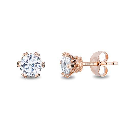 Enchanted Disney Majestic Princess Solitaire Earrings in 14K Rose Gold