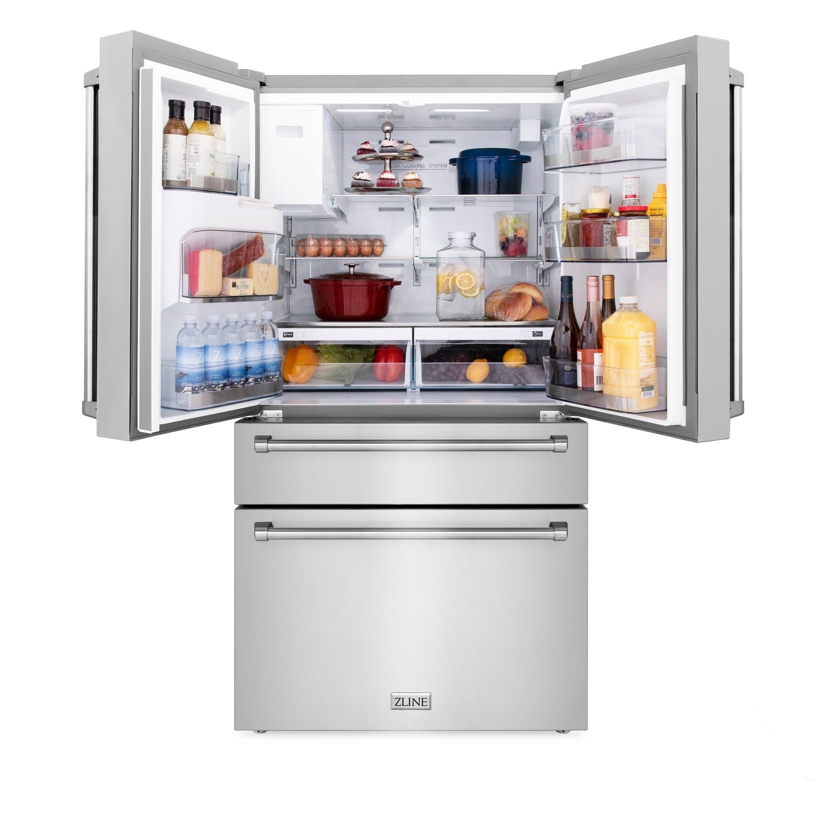 ZLINE 36" French Door Refrigerator with Dispenser, Ice Maker, Stainless Steel