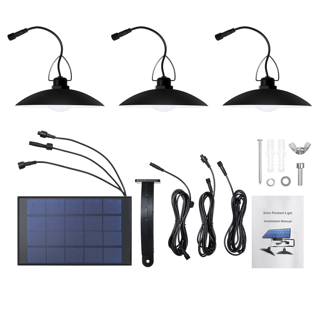 Solar-Powered Pendant Light, Waterproof Outdoor/Indoor Chandelier
