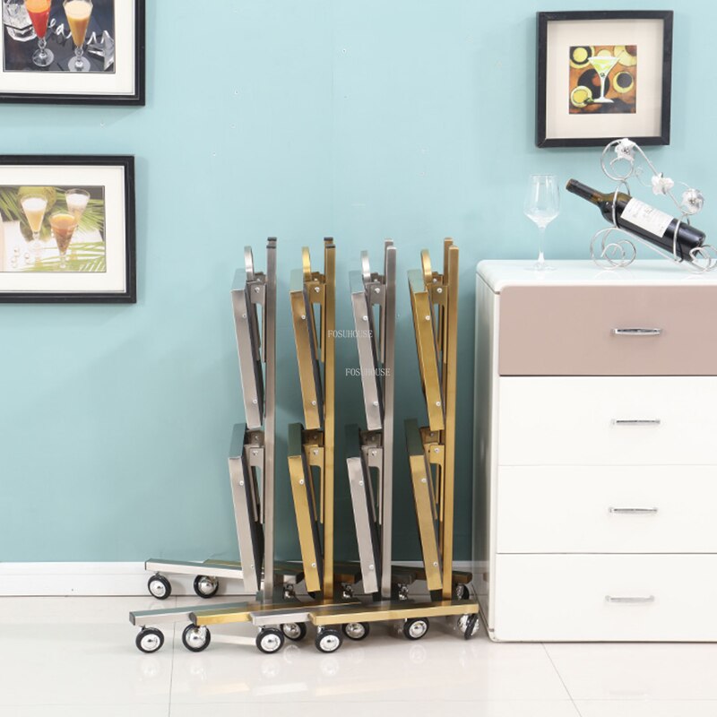 Stylish Stainless Steel Salon Trolley with Wheels for Beauty Professionals