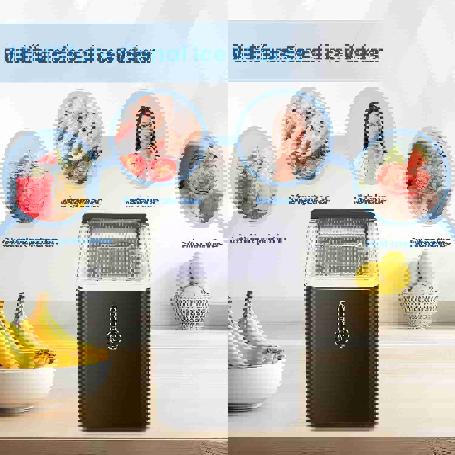 Auseo Portable Ice Maker, Compact Design for Home & Office