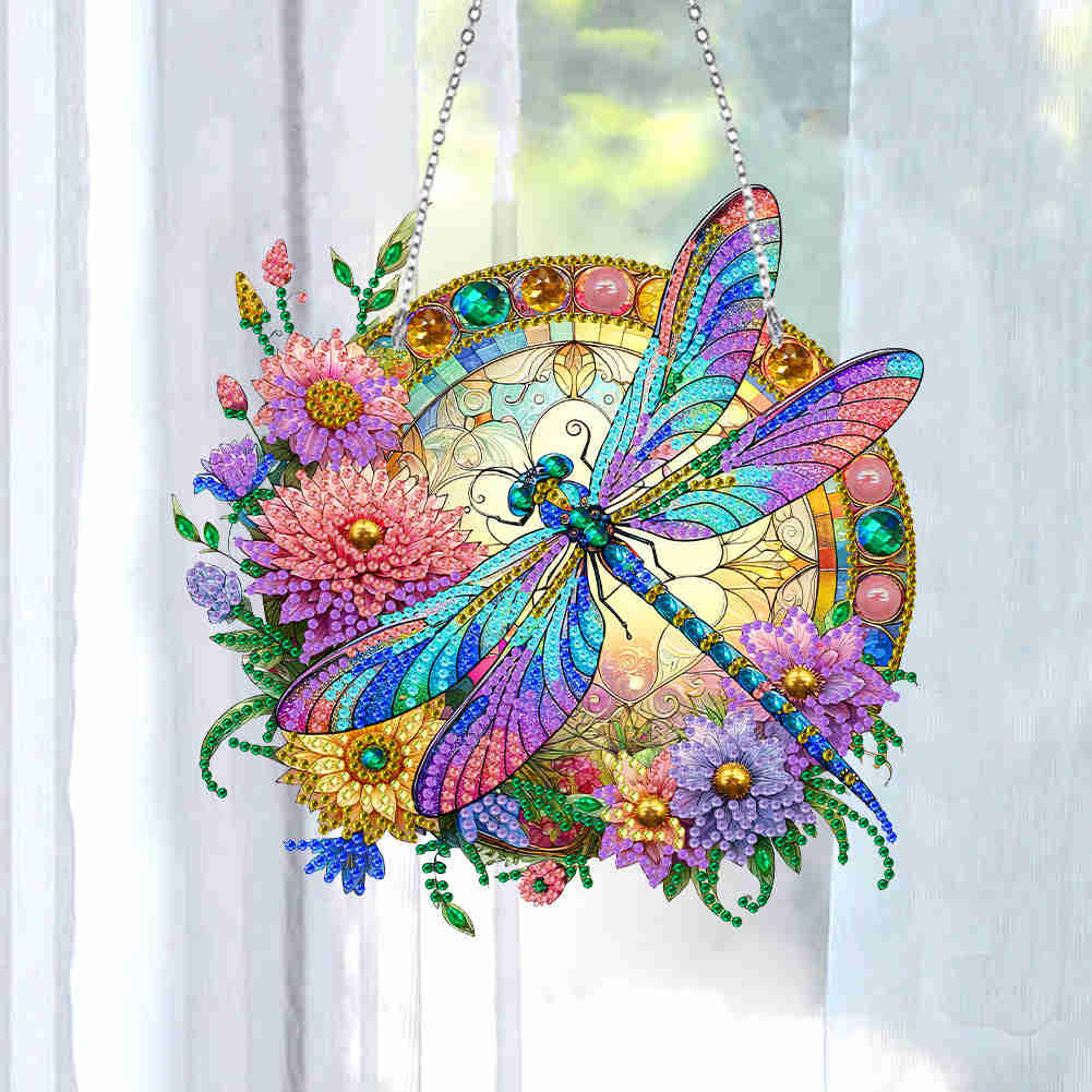 Glittering Dragonfly Sun Catcher Diamond Painting Kit