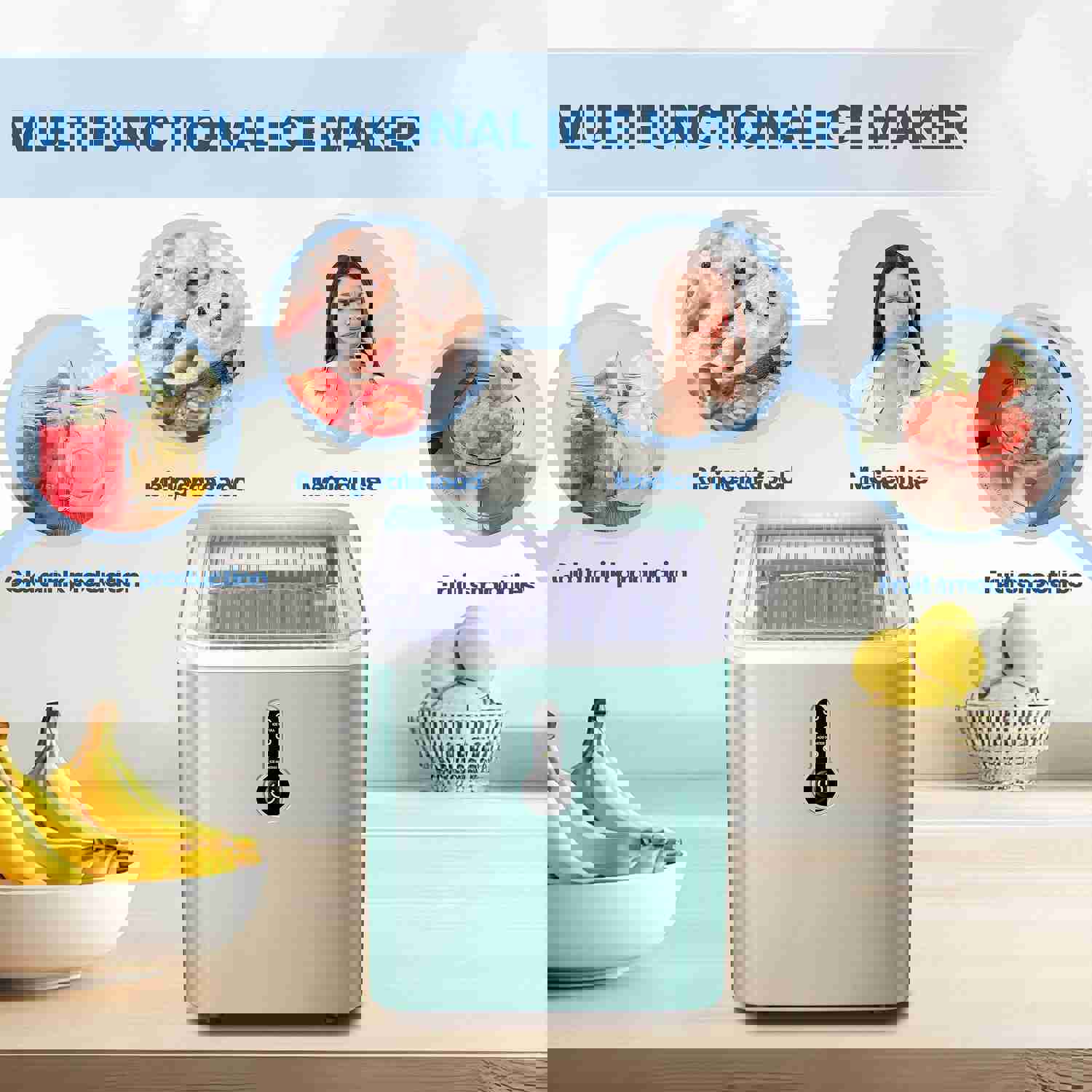 Auseo Portable Ice Maker, Compact Design with Self-Cleaning Feature