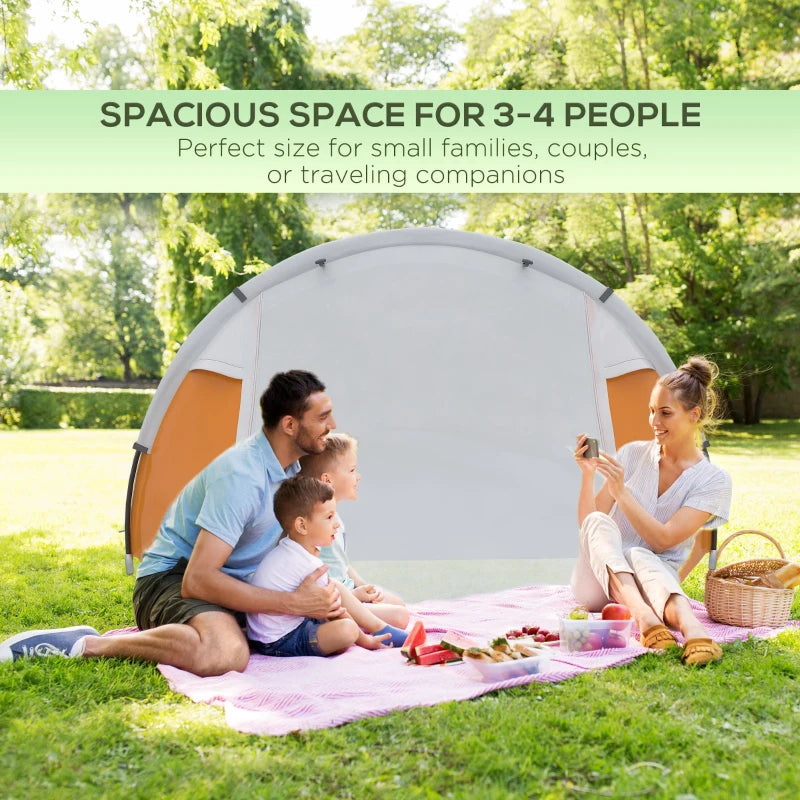 Outsunny 4-Person Waterproof and Sun-Blocking Camping Tent