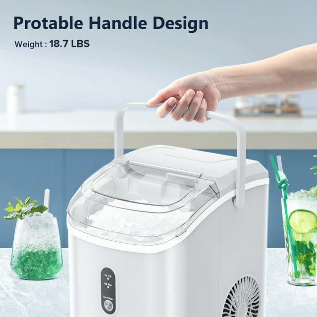 Auseo Nugget Ice Maker - Fast, Lightweight, and Self-Cleaning for Home & Office