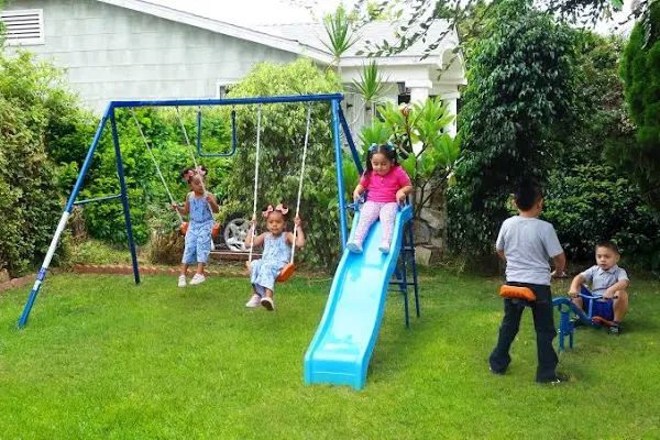 Fitness Reality Kids 6-Station Swing Set with Seesaw