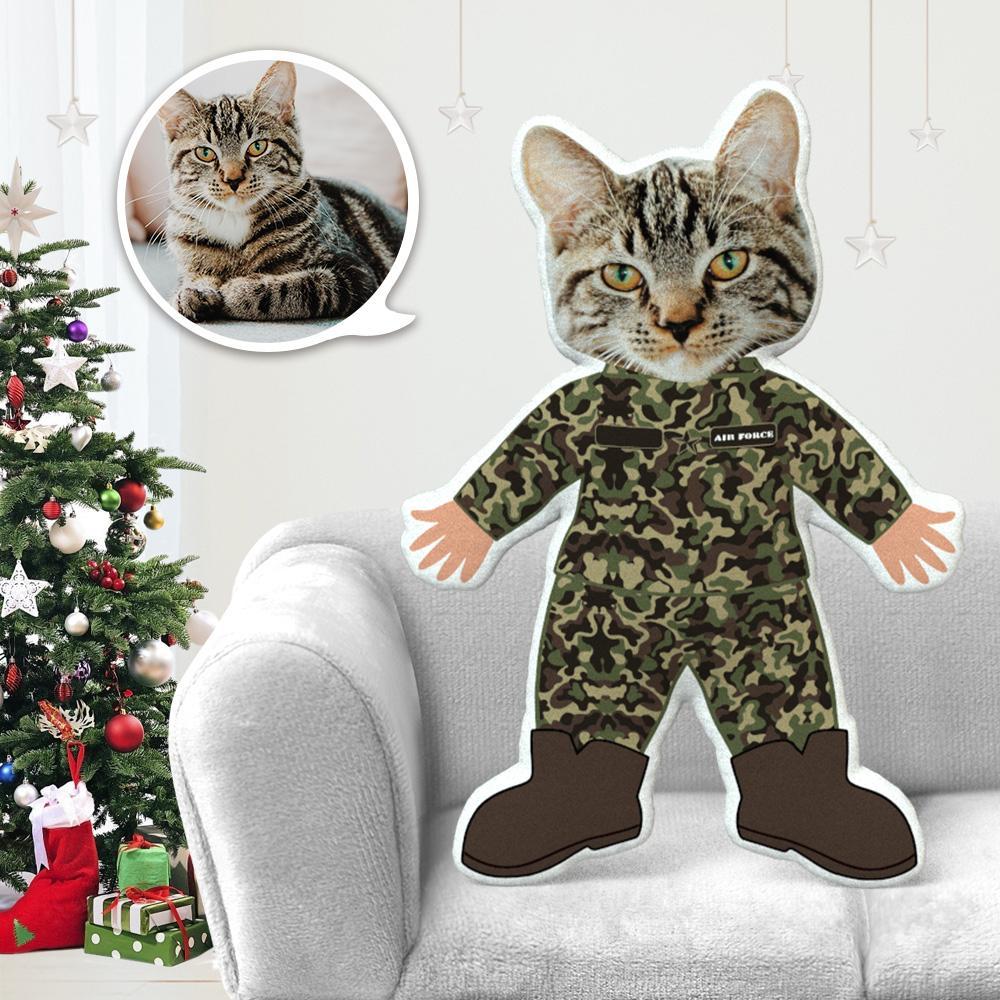 Customizable Air Force Soldier Photo Pillow