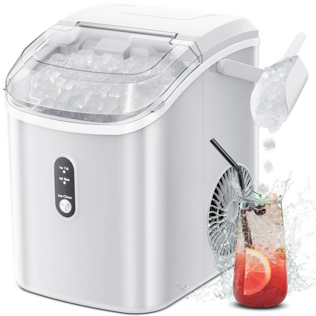 Auseo Nugget Ice Maker - Fast, Lightweight, and Self-Cleaning for Home & Office
