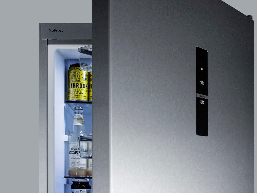 Summit 24" 10.8 cu. ft. Counter Depth Bottom Freezer Refrigerator with Ice Maker - Stainless Steel