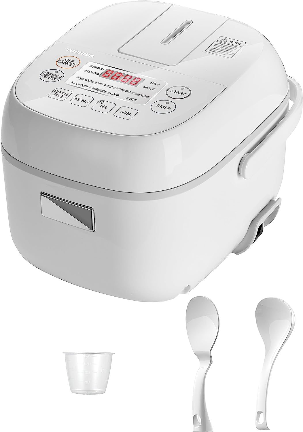 Compact 3-Cup Uncooked Rice Cooker with LCD Display and 8 Cooking Modes