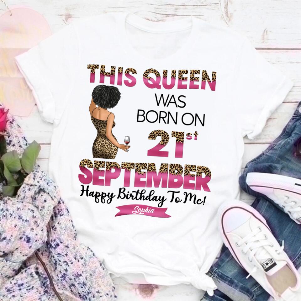 September Birthday Queen Shirt, Custom-Made for September Born Ladies
