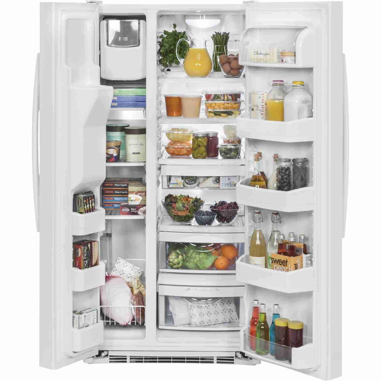 GE 23.2 cu. ft. Side-by-Side Refrigerator with External Ice and Water Dispenser