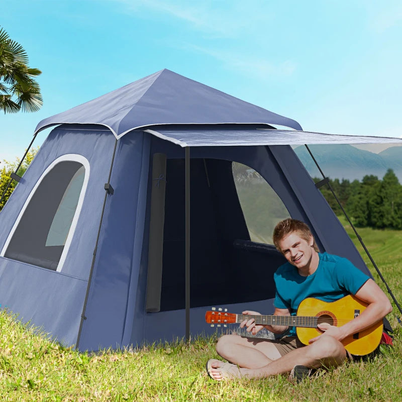 Outsunny 4-Person Waterproof and Sun-Blocking Camping Tent