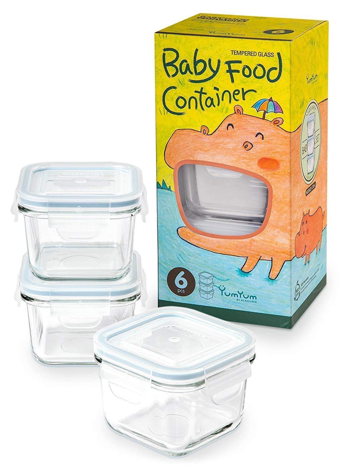 Eco-Friendly Glass Baby Food Containers with Airtight Lids
