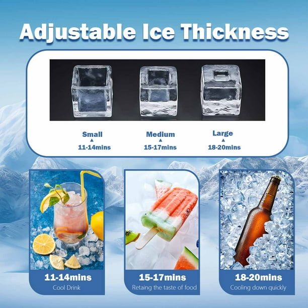 Auseo 100LBs/Day Ice Maker, Stainless Steel Commercial Machine