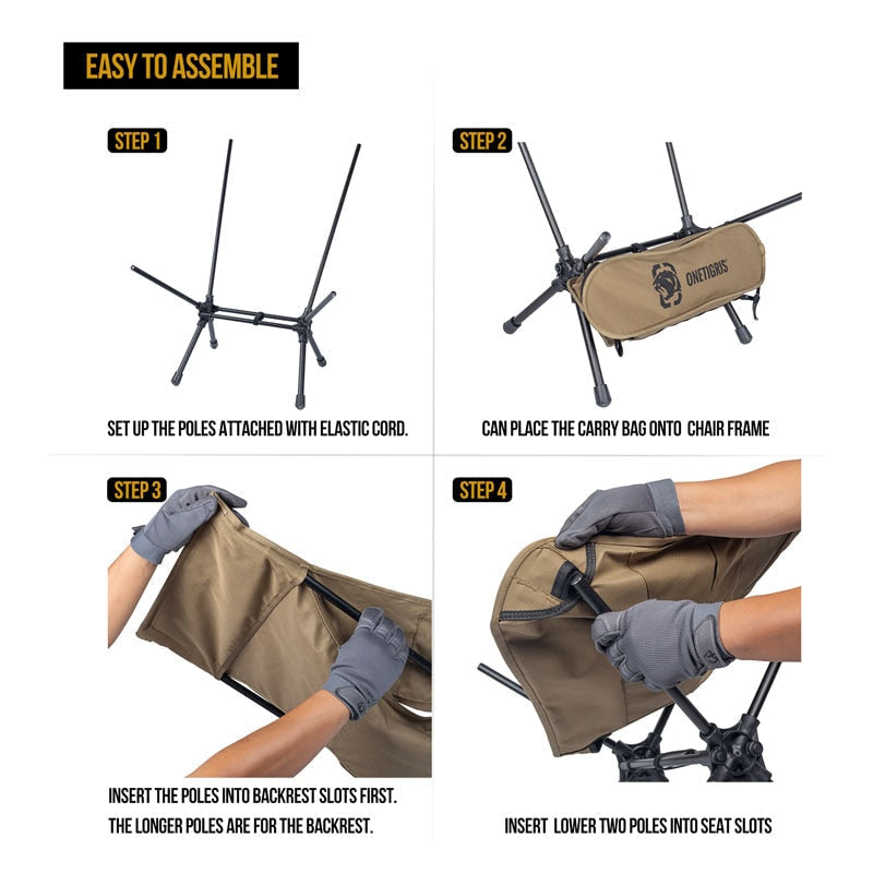 Durable Aluminum Camping Chair with High Back Support