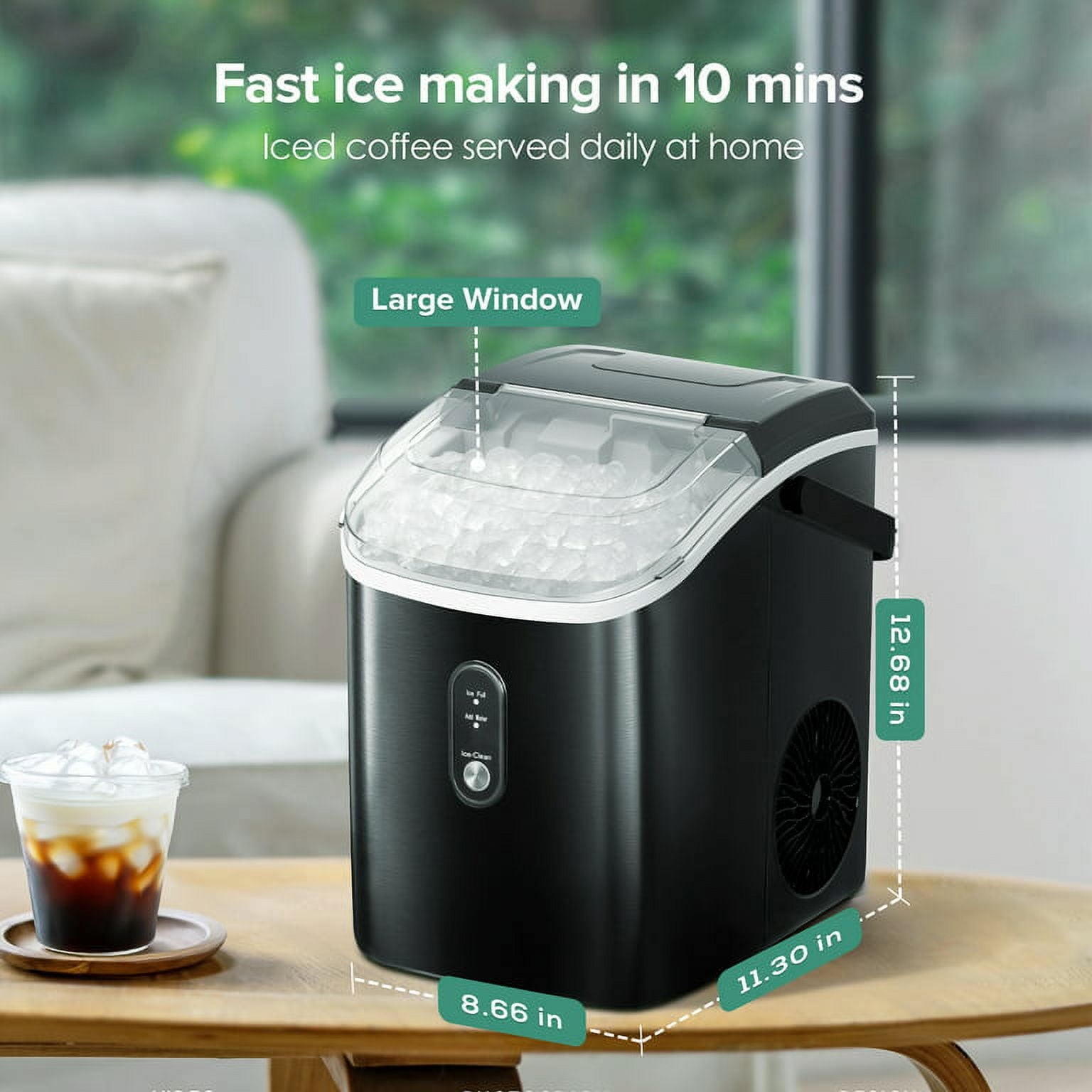 Auseo Nugget Ice Maker - Premium Countertop Ice Machine