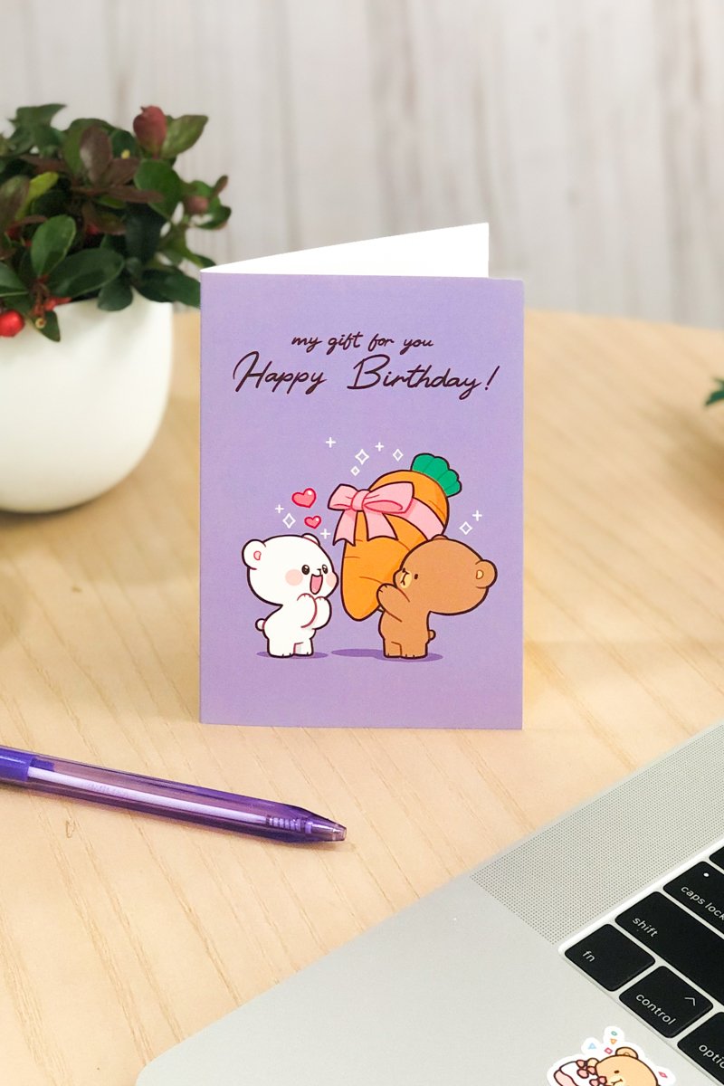 Charming Milk & Mocha Birthday Card - Ideal for All Ages