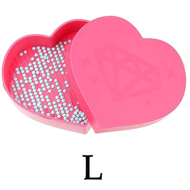 Premium Heart-Shaped Diamond Painting Tray Box with Large Capacity