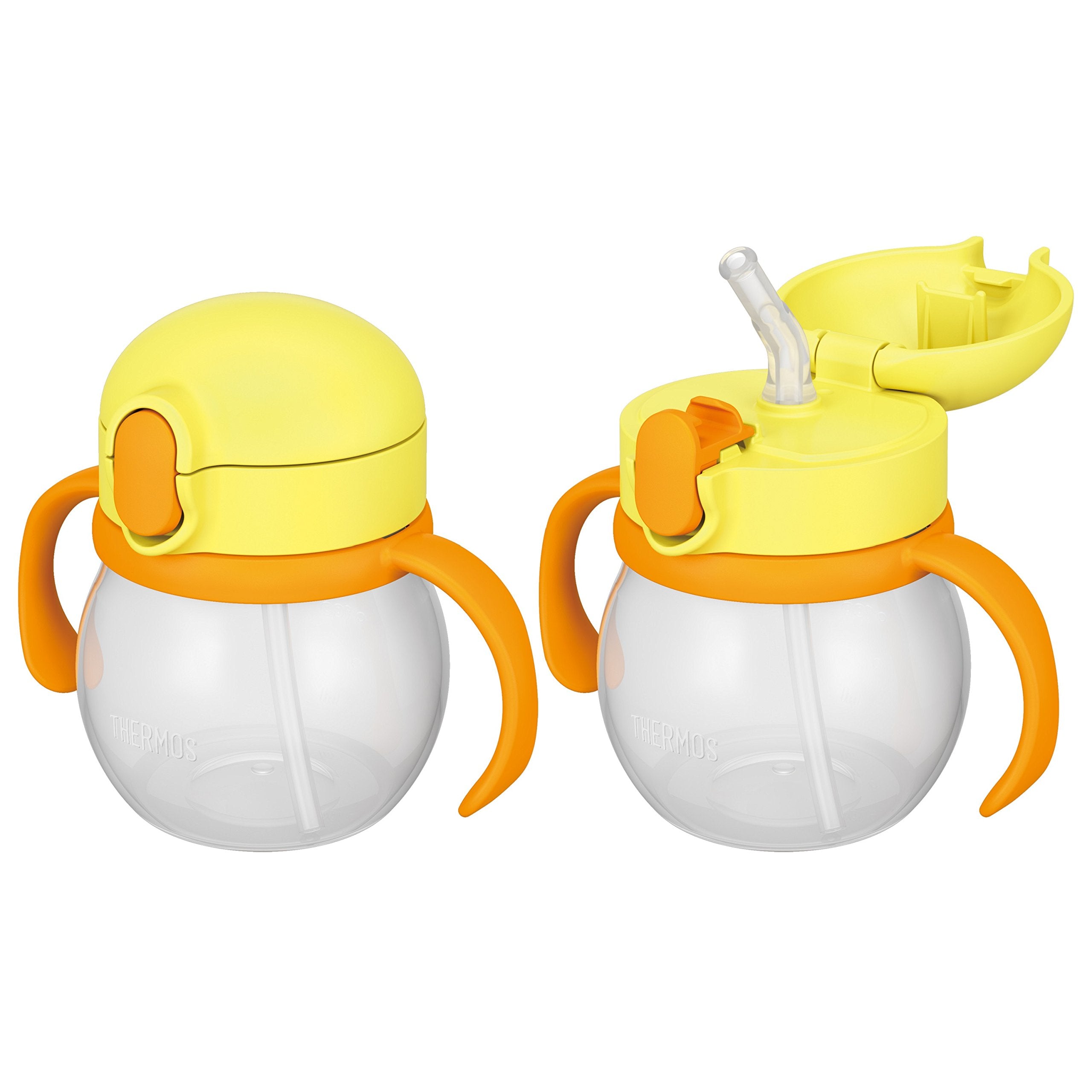 Thermo Baby Straw Mug, 250ml, Yellow, Leak-Proof for Ages 9+