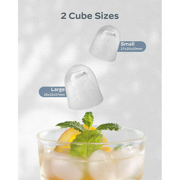 Auseo Portable Ice Maker, Manual Bullet Ice Cubes, 26lbs/24H for Home/Office