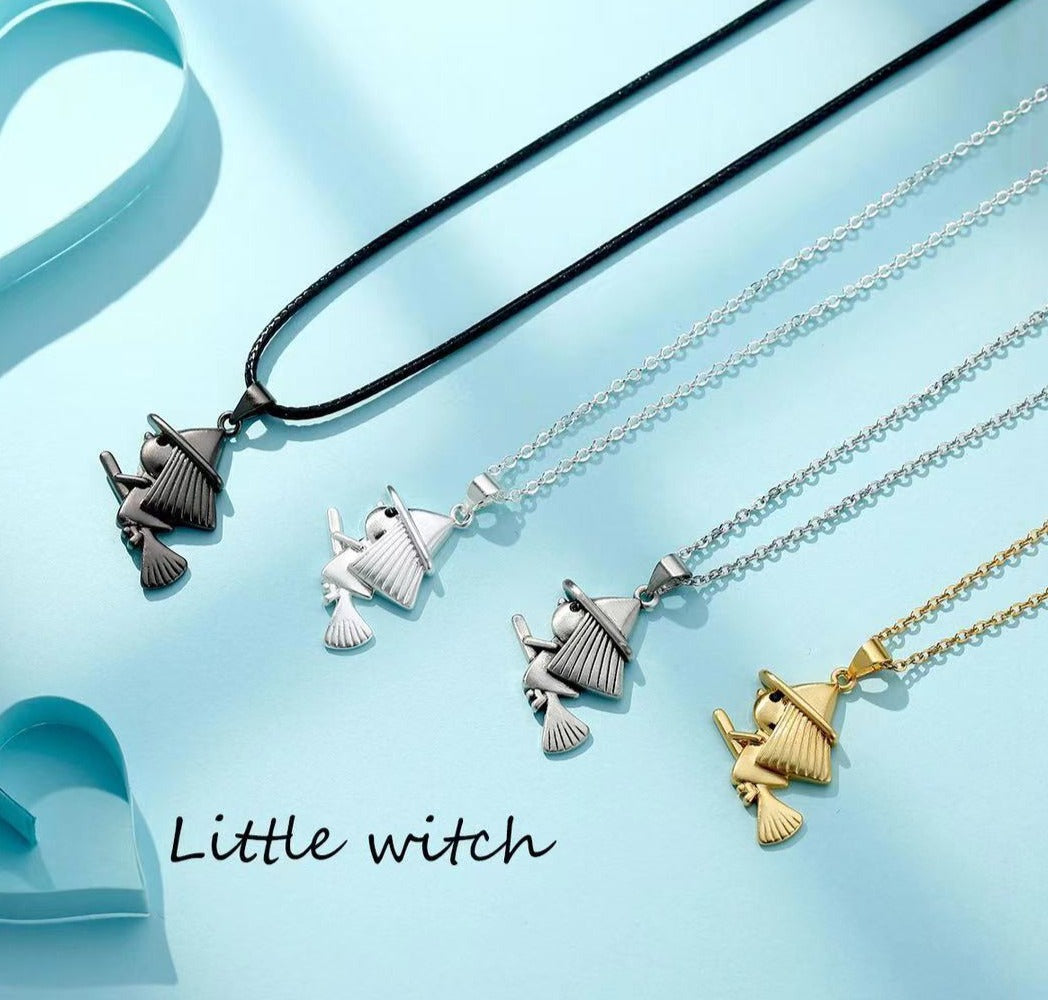Stylish Copper Little Witch Pendant Necklace for Women
