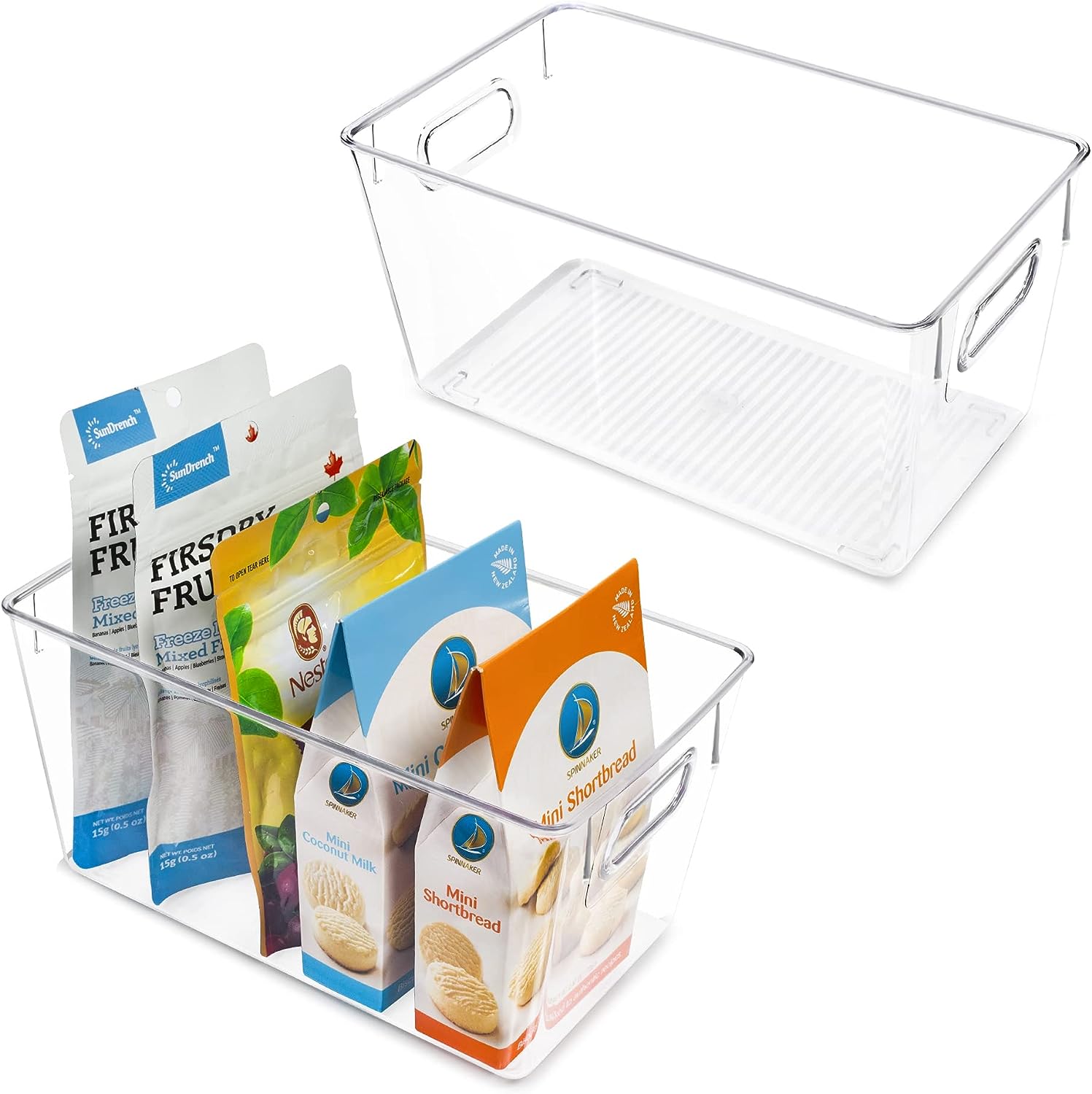 Utopia Kitchen Clear Plastic Storage Bins, 2-Piece Set for Efficient Home Organization