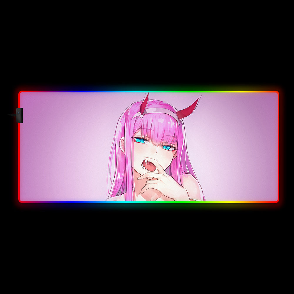 Zero Two Blush Design RGB Gaming Mouse Pad - M-XXL Size