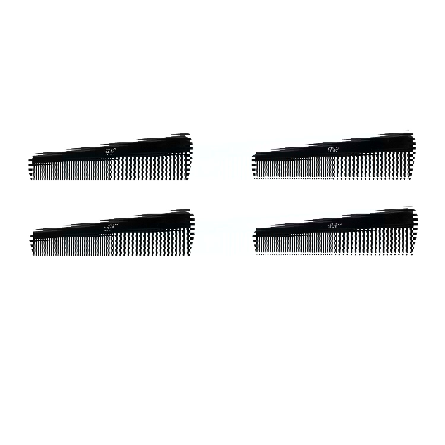 Amelia Beauty 7" Black Plastic Barber Comb, 2-Pack, USA Made, Professional Grade Hair Styling Tool