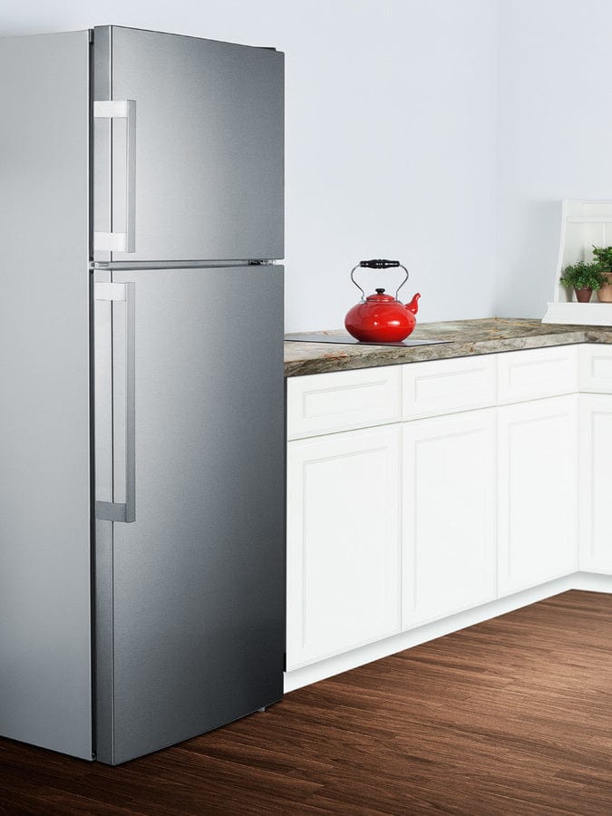 Summit 28" 12.6 cu. ft. Counter Depth Top Freezer Refrigerator with Ice Maker - Stainless Steel