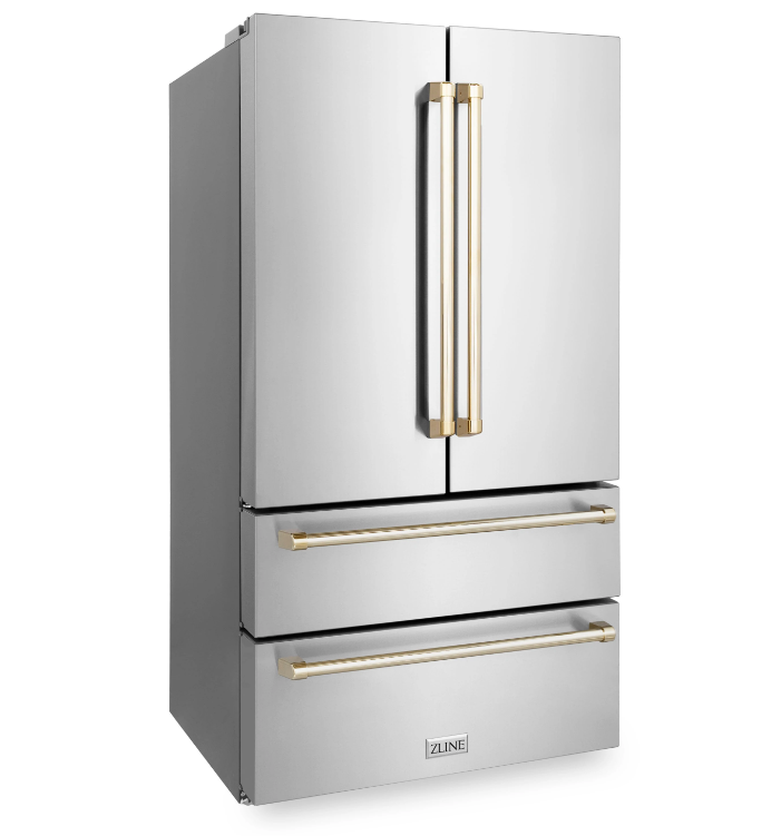 ZLINE 36" Stainless Steel French Door Refrigerator with Ice Maker