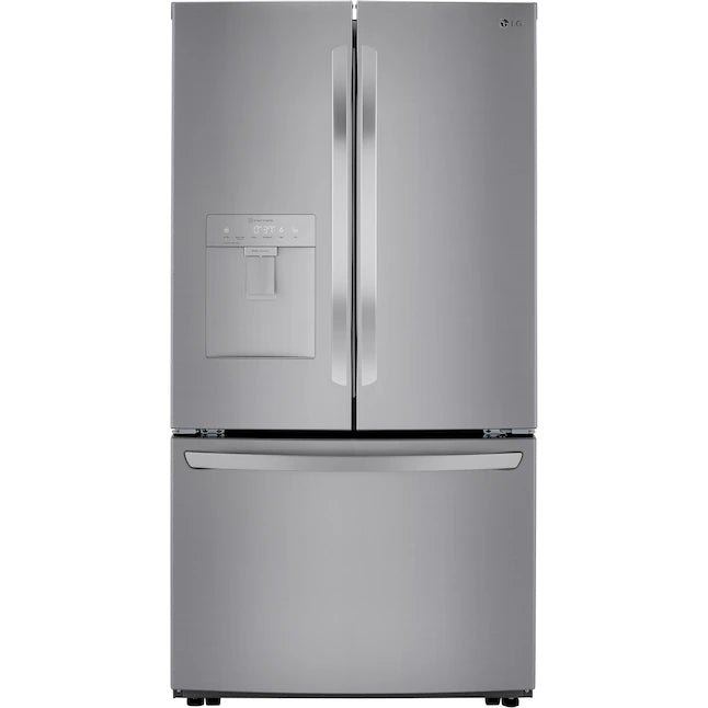 LG 29-cu ft French Door Refrigerator with Ice Maker, Printproof Platinum Silver
