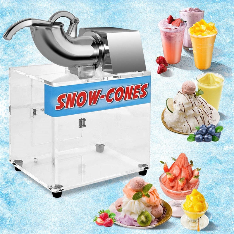 High-Capacity 200W Electric Snow Cone Machine with Dual Blades
