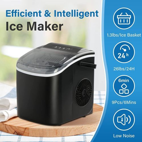 Portable Compact Ice Maker Machine for Home, Office, and Parties