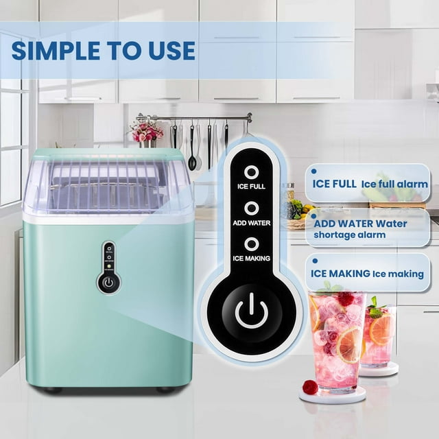 Auseo Portable Ice Maker, Compact Design with Self-Cleaning Feature