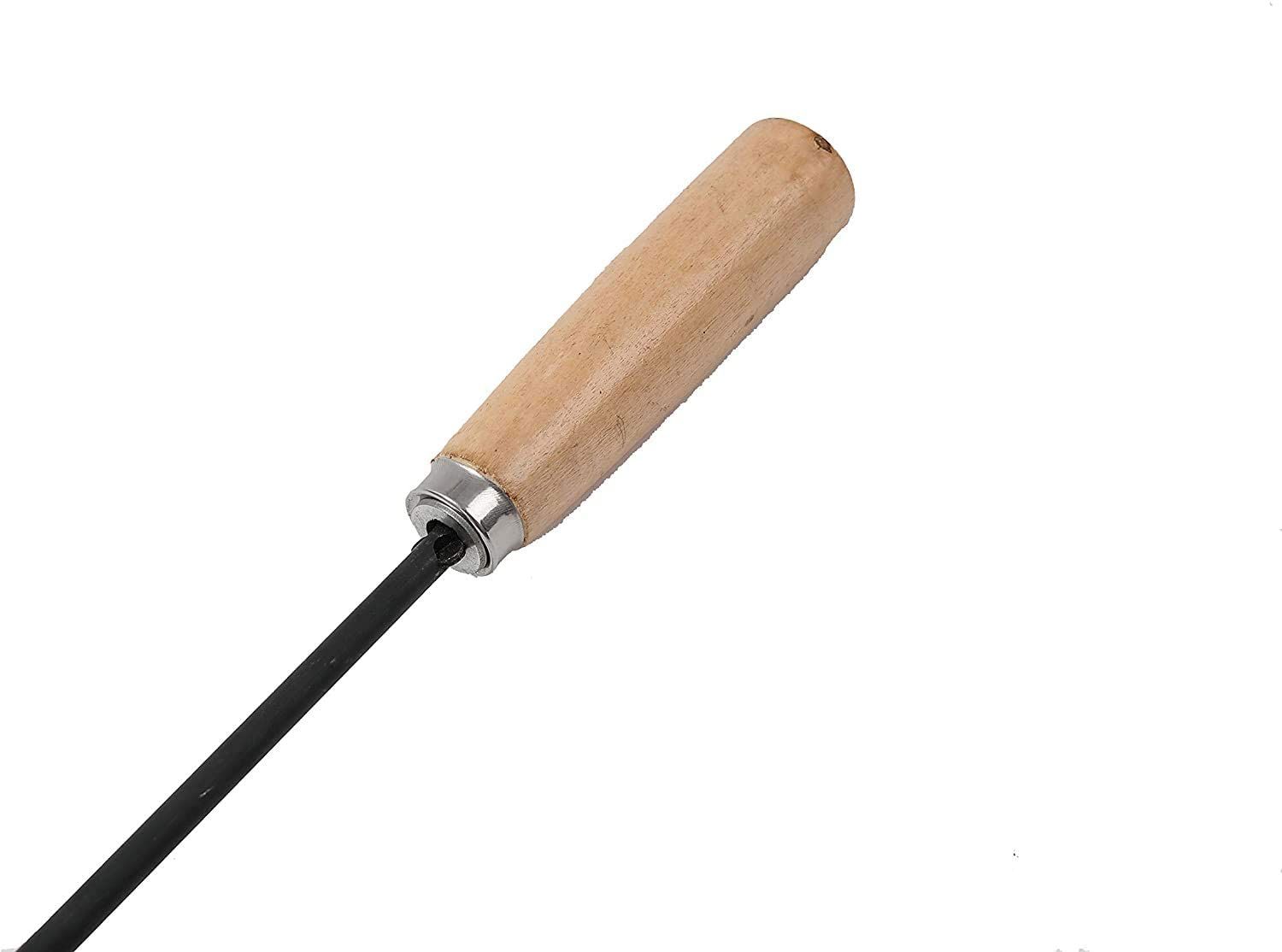 Ihomepark 33" Steel Fire Pit Poker Sticks with Wooden Handles (2-Pack)