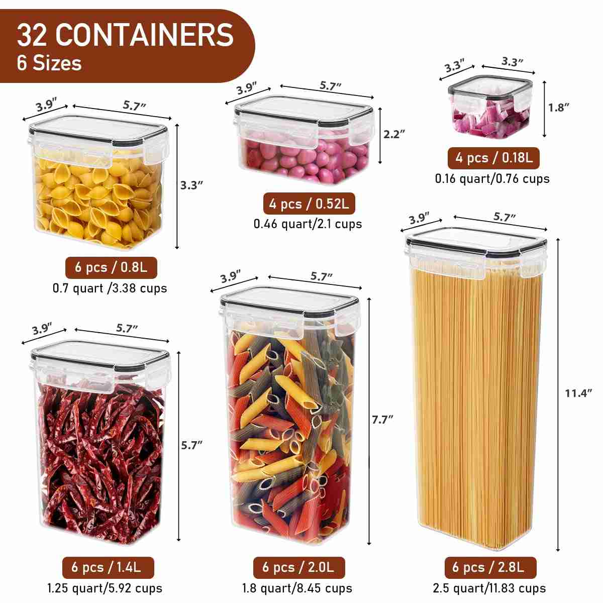 Premium Airtight Cereal and Food Storage Containers Set
