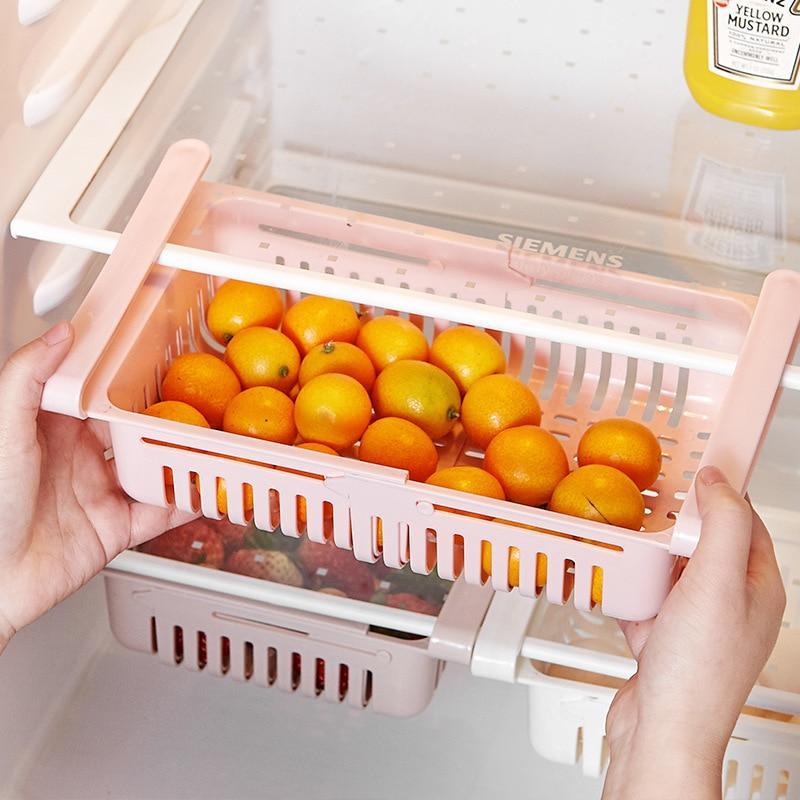 Upgraded Retractable Fridge Drawer Organizer