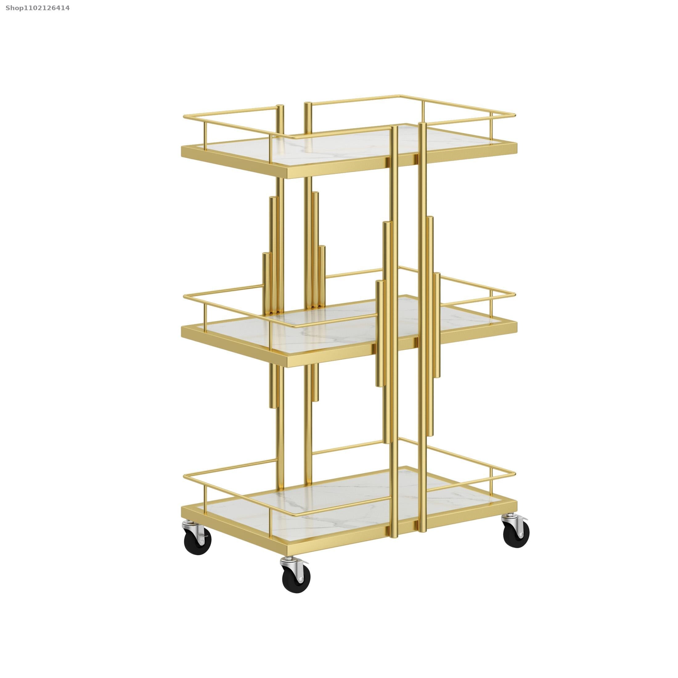 Luxury Beauty Salon Trolley with Gold Finish