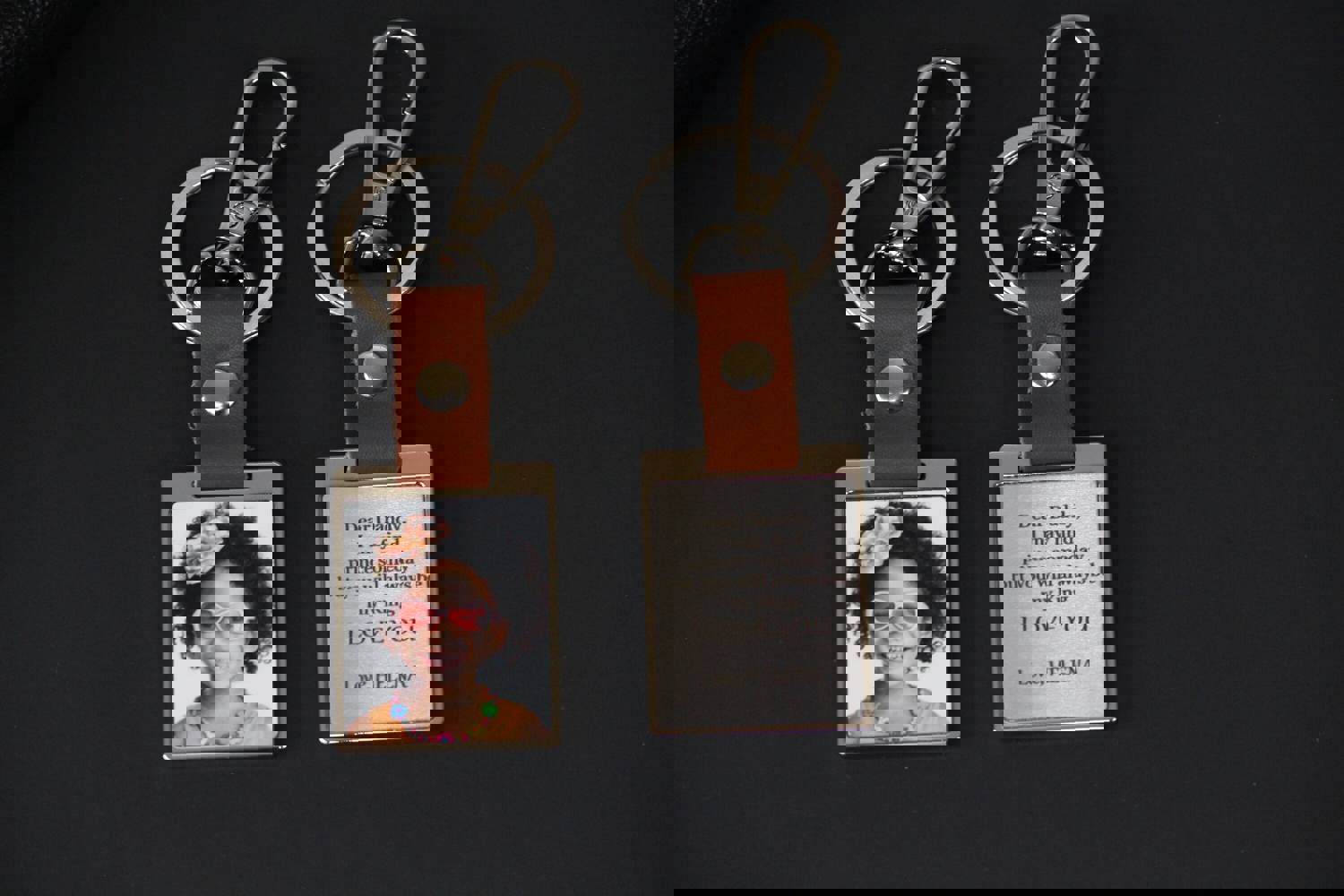 Personalized Metal Photo Keychain with Engraving