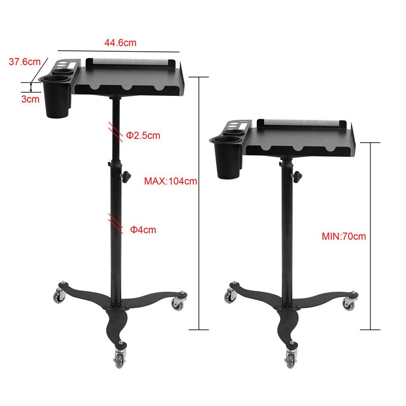 Stainless Steel Salon Hair Color Cart with High-Temperature Resistant Materials