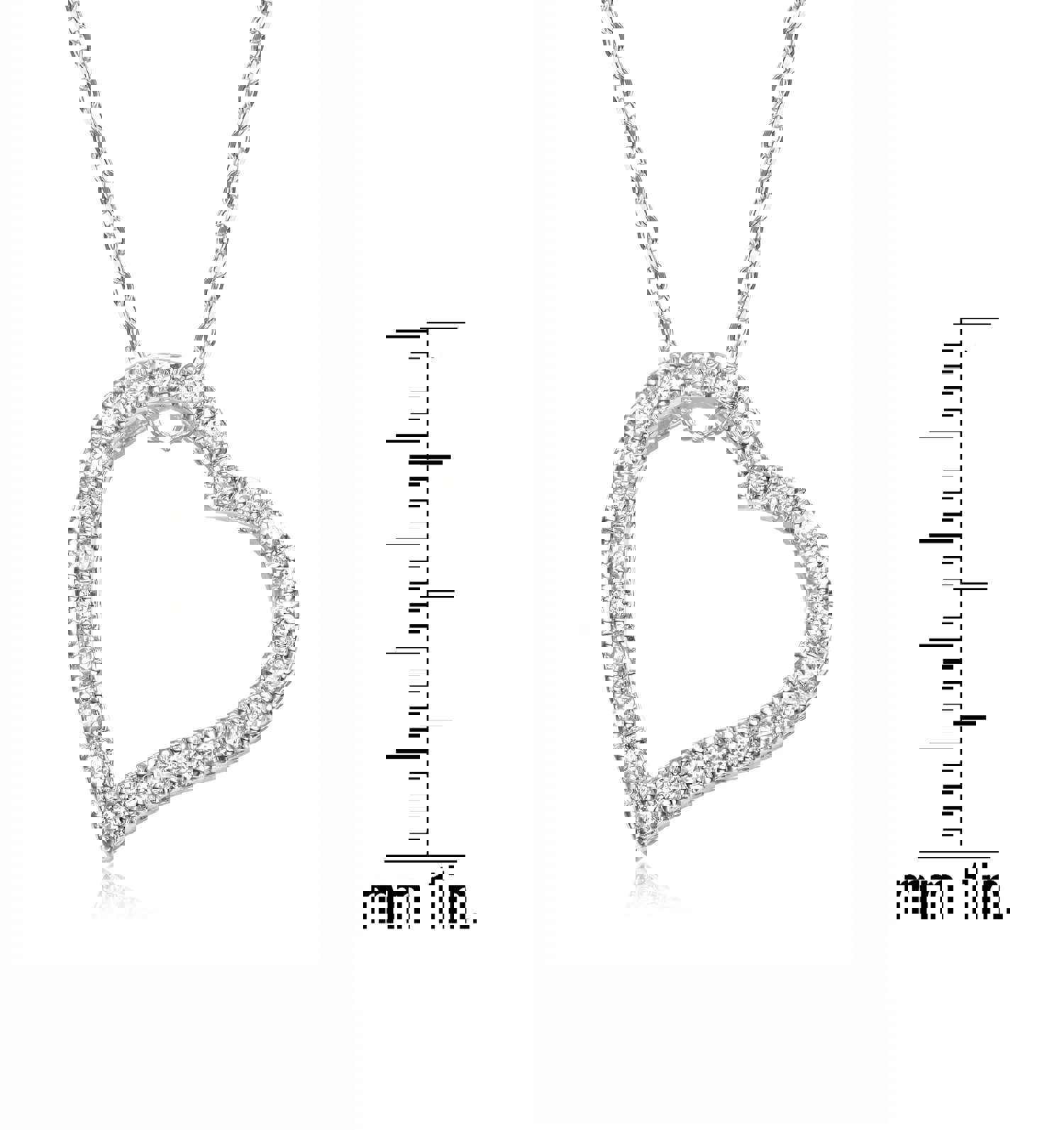 Glamorous Champagne Heart Pendant in Sterling Silver