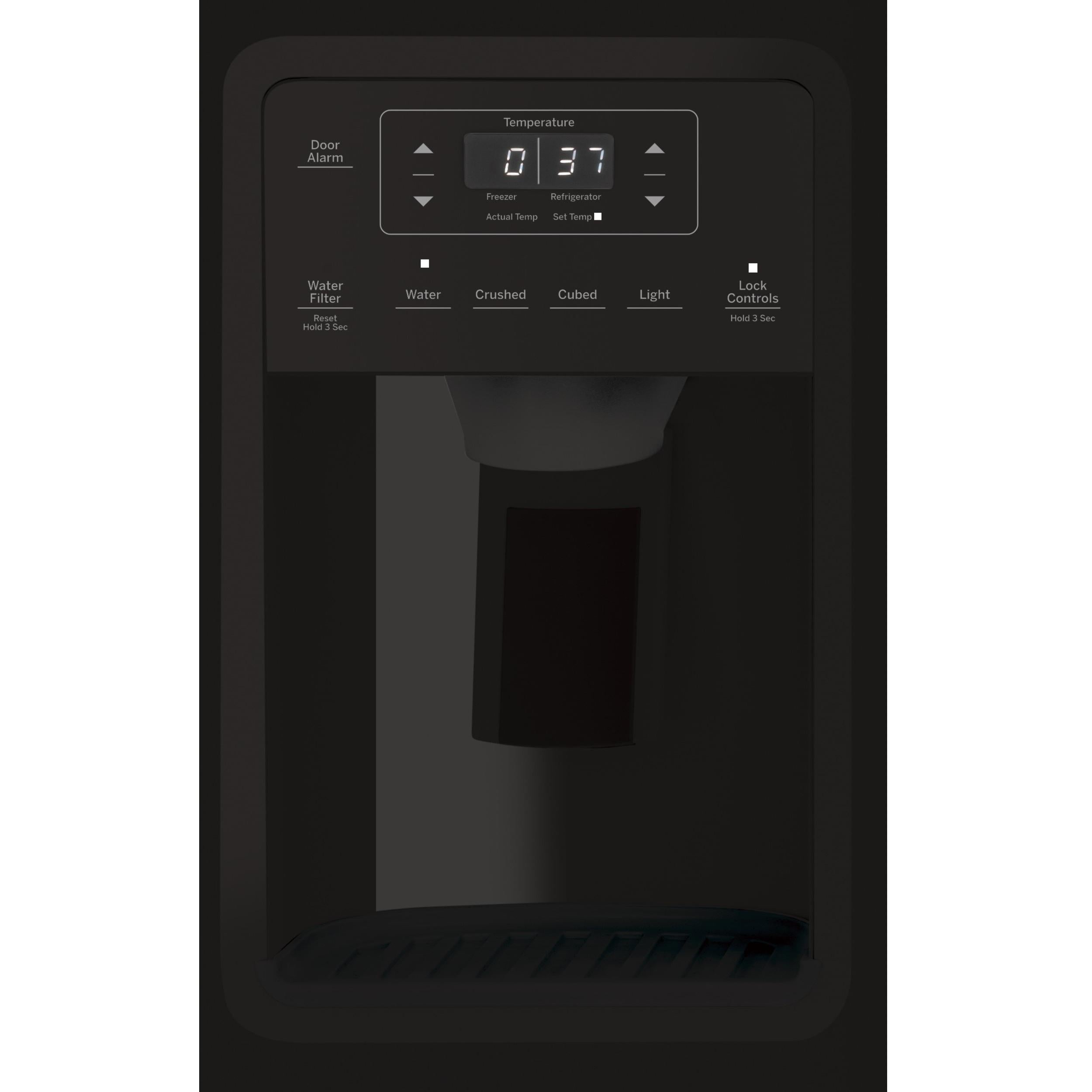 GE 36-inch Side-by-Side Refrigerator with Water/Ice Dispenser, 25.1 cu.ft.
