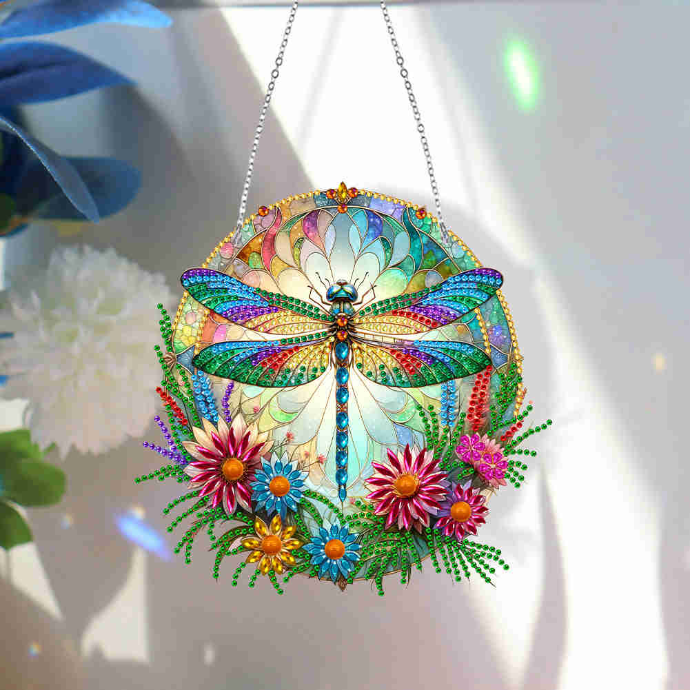 Stylish Dragonfly Diamond Art Pendant for Home Decor